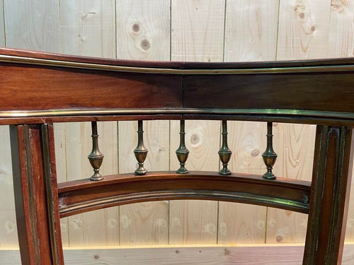 Fauteuil de bureau Louis XVI en acajou et cannage 