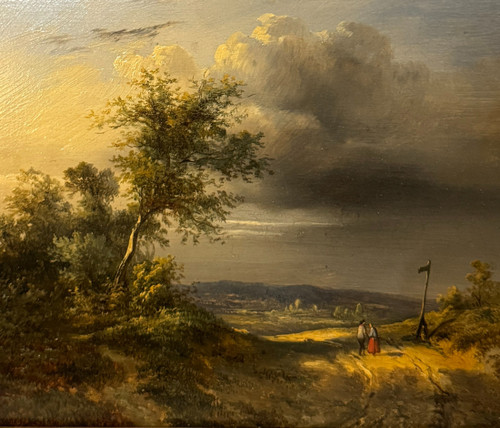 Französische Romantikschule um 1820 – Animierte Landschaft mit HSP-Figuren
