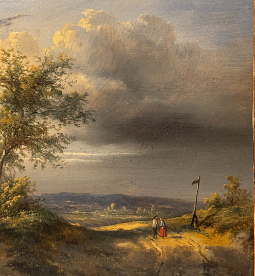 Französische Romantikschule um 1820 – Animierte Landschaft mit HSP-Figuren