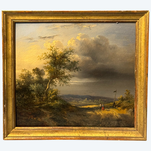 Französische Romantikschule um 1820 – Animierte Landschaft mit HSP-Figuren