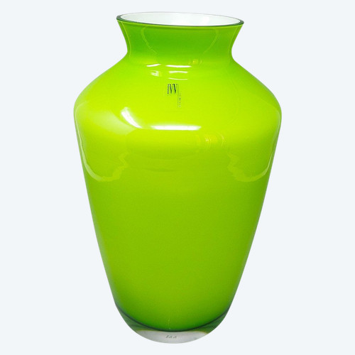 Wunderschöne grüne Vase aus den 1970ern von Ind. Vetraria Valdarnese. Hergestellt in Italien