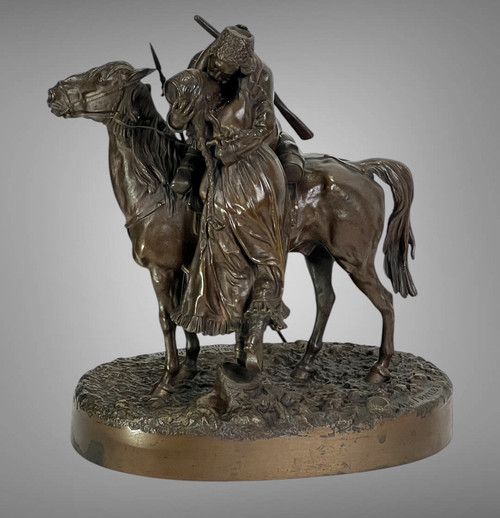 BRONZE BY VASSILY YACOVLEVITCH GRATCHEV (1831-1905) "THE COSSACK" FOUNDER'S STAMP