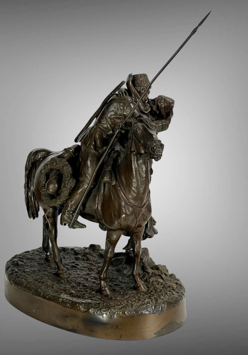 BRONZE BY VASSILY YACOVLEVITCH GRATCHEV (1831-1905) "THE COSSACK" FOUNDER'S STAMP