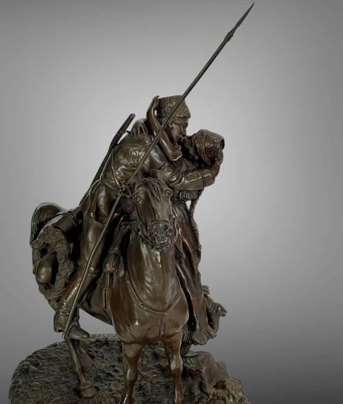 BRONZE BY VASSILY YACOVLEVITCH GRATCHEV (1831-1905) "THE COSSACK" FOUNDER'S STAMP