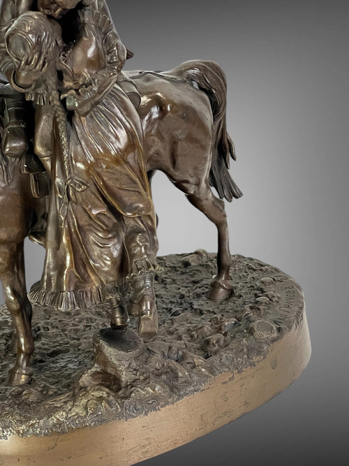 BRONZE BY VASSILY YACOVLEVITCH GRATCHEV (1831-1905) "THE COSSACK" FOUNDER'S STAMP