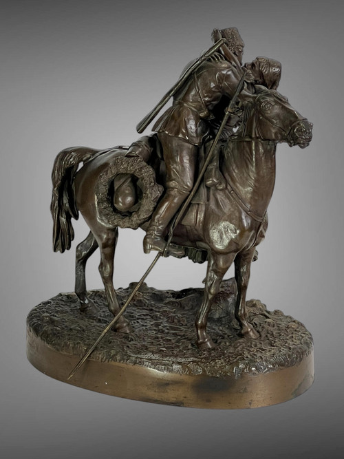 BRONZE BY VASSILY YACOVLEVITCH GRATCHEV (1831-1905) "THE COSSACK" FOUNDER'S STAMP