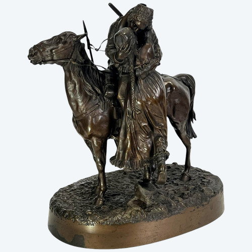 BRONZE BY VASSILY YACOVLEVITCH GRATCHEV (1831-1905) "THE COSSACK" FOUNDER'S STAMP