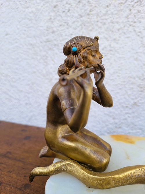 Snake Charmer, In the Style of Preiss, Bronze, Art Deco, 20th Century