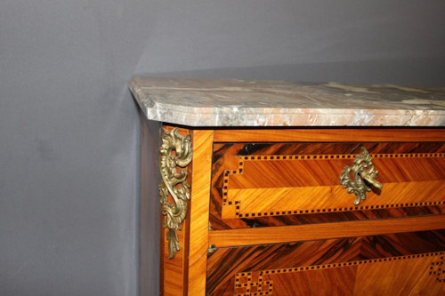 Bahut Transition Louis XV Louis XVI In Intarsien Um 1900