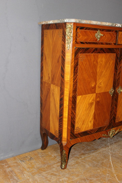 Bahut Transition Louis XV Louis XVI In Intarsien Um 1900