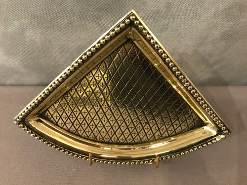 Petit coin de cheminée en bronze d'époque 19 ème de style Louis XVI 