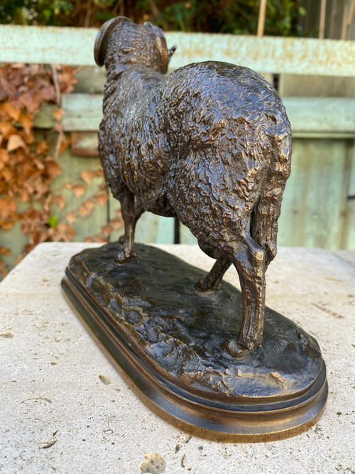 Widder aus Bronze mit brauner Patina 19. Jahrhundert signiert Isidore Bonheur (1827-1901)
