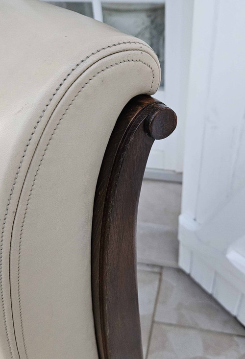 After Jacques-émile Ruhlmann 4 "drouant" chairs in ivory leather