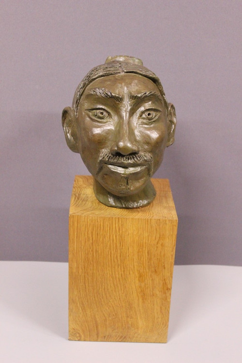 Terracotta originale con testa asiatica 1900 circa