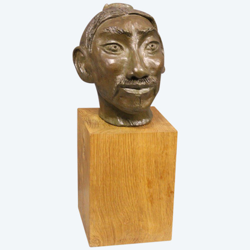 Terracotta originale con testa asiatica 1900 circa