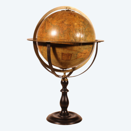 Globe Terrestre Par E. Girard Et Boite Paris- 19° Siècle