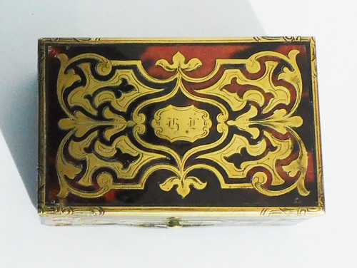 Small 19th century Napoleon III Boulle marquetry box