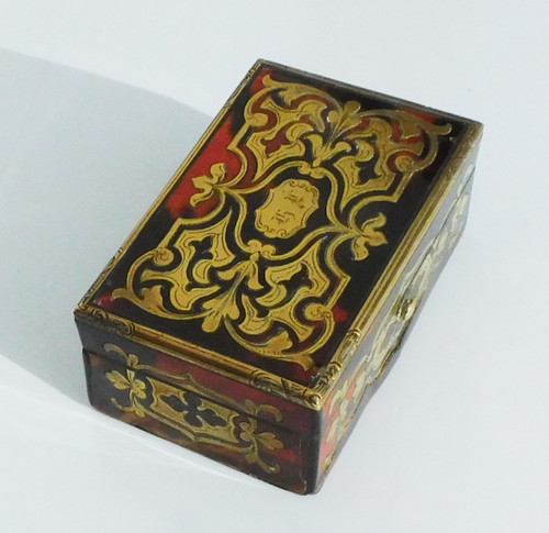 Small 19th century Napoleon III Boulle marquetry box