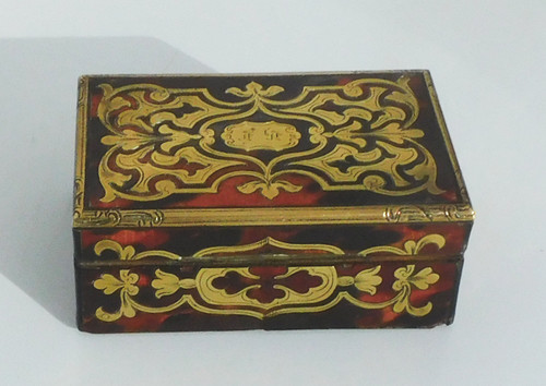 Small 19th century Napoleon III Boulle marquetry box