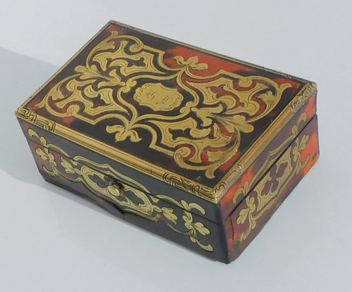 Small 19th century Napoleon III Boulle marquetry box