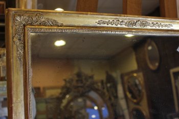 Petit Miroir Ancien Restauration Feuille d'Or, Mercure 47 X 55 Cm