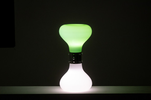 Carlo Nason. Lampada in vetro bianco e verde. 1970s. LS6076736T