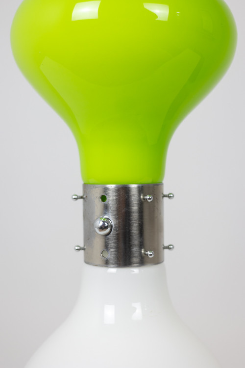 Carlo Nason. Lampada in vetro bianco e verde. 1970s. LS6076736T