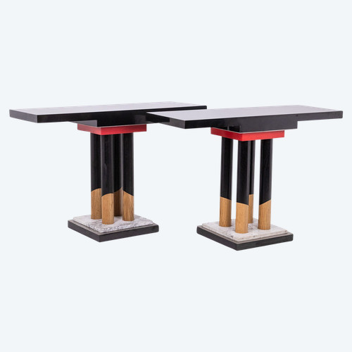 Paire de consoles de style Memphis. Années 1990. LS60881807G