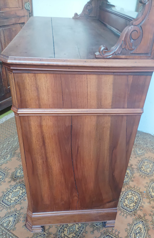 Credenza Saint Hubert in noce del XIX secolo