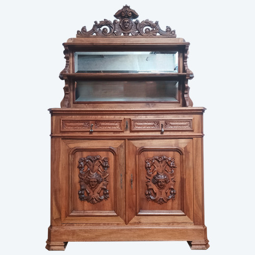 Credenza Saint Hubert in noce del XIX secolo