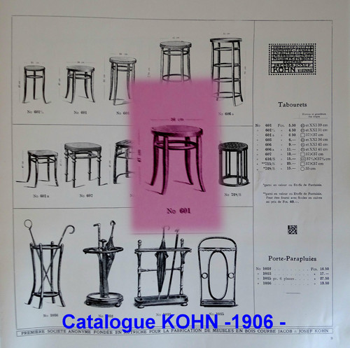 Wooden curved stool from 1905 J&J KOHN , no Thonet