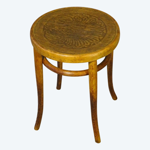 Wooden curved stool from 1905 J&J KOHN , no Thonet