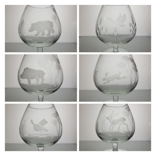 6 verres à Cognac en cristal