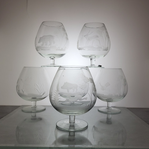 6 verres à Cognac en cristal