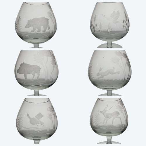 6 verres à Cognac en cristal