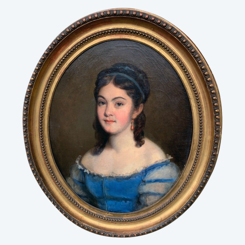 Ritratto di giovane ragazza firmato Fanny Gilbert (1820/...