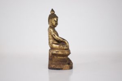 Buddha in legno dorato, Birmania, Stato Shan