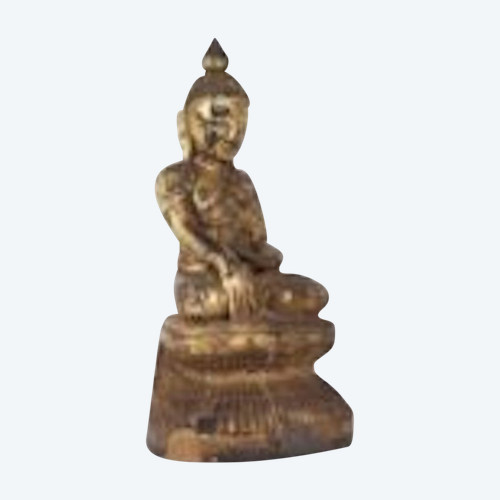 Buddha in legno dorato, Birmania, Stato Shan