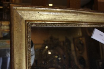 specchietto modanatura Luigi Filippo, foglia oro e mercurio 36 x 42