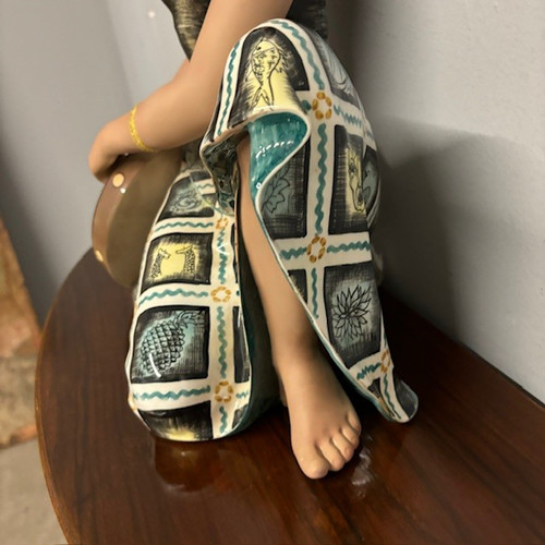 Antique ceramic sculpture " Plenida " Bali Island. 1930/1940 Le Bertetti . Turin measure H 43 L 34