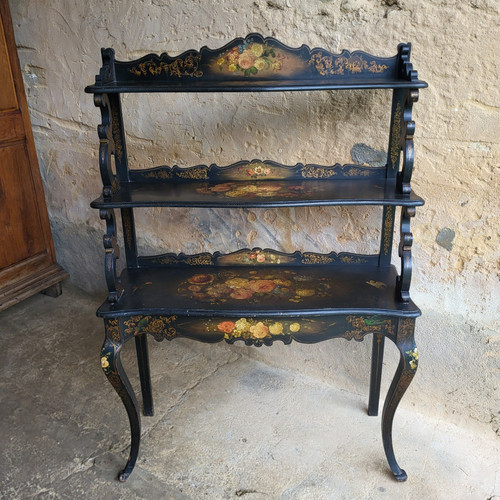 Etagère / Console en bois noirci époque Napoléon III