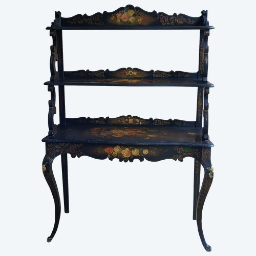 Etagère / Console en bois noirci époque Napoléon III