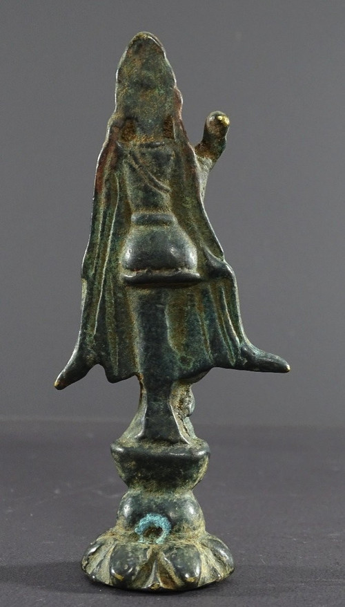 Chine, Fin Dynastie Yuan, Déb. Dynastie Ming, XIVème-XVème Siècle, Statue De Kwan Yin En Bronze.