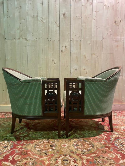 Pair of Art Deco armchairs by Paul Follot
