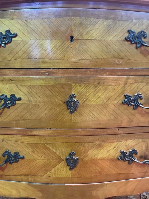 Commode style Louis XV-Transition en merisier 