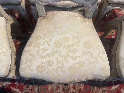 Set of 6 Louis XV Venetian chairs