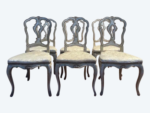 Set of 6 Louis XV Venetian chairs