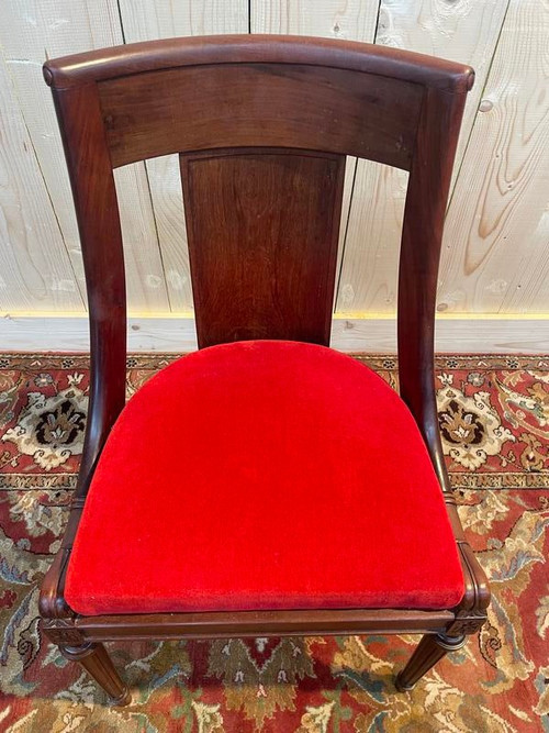 Set of 6 Empire Gondola chairs - Louis XVI in mahogany