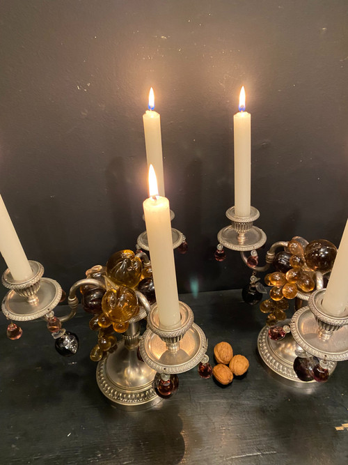 Pair of candelabra with three branches