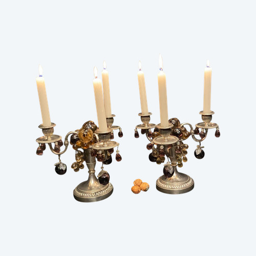 Pair of candelabra with three branches